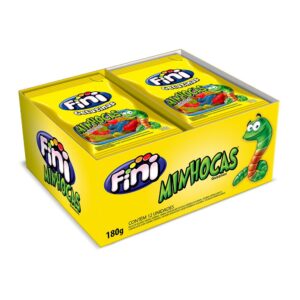 BALA GELATINA MINI SACHE MINHOCA SABORES SORTIDOS C/12 FINI