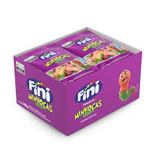 BALA GELATINA MINI SACHE MINHOCA SABORES SORTIDOS AZEDINHA C/12 FINI